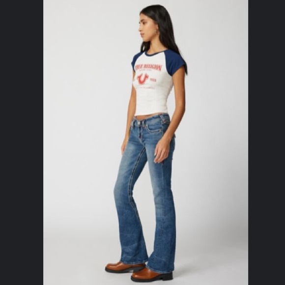 True Religion Joey Low-rise Flare 👖 tinted denim wash👖 EUC ⭐️ size 29 - Picture 6 of 6